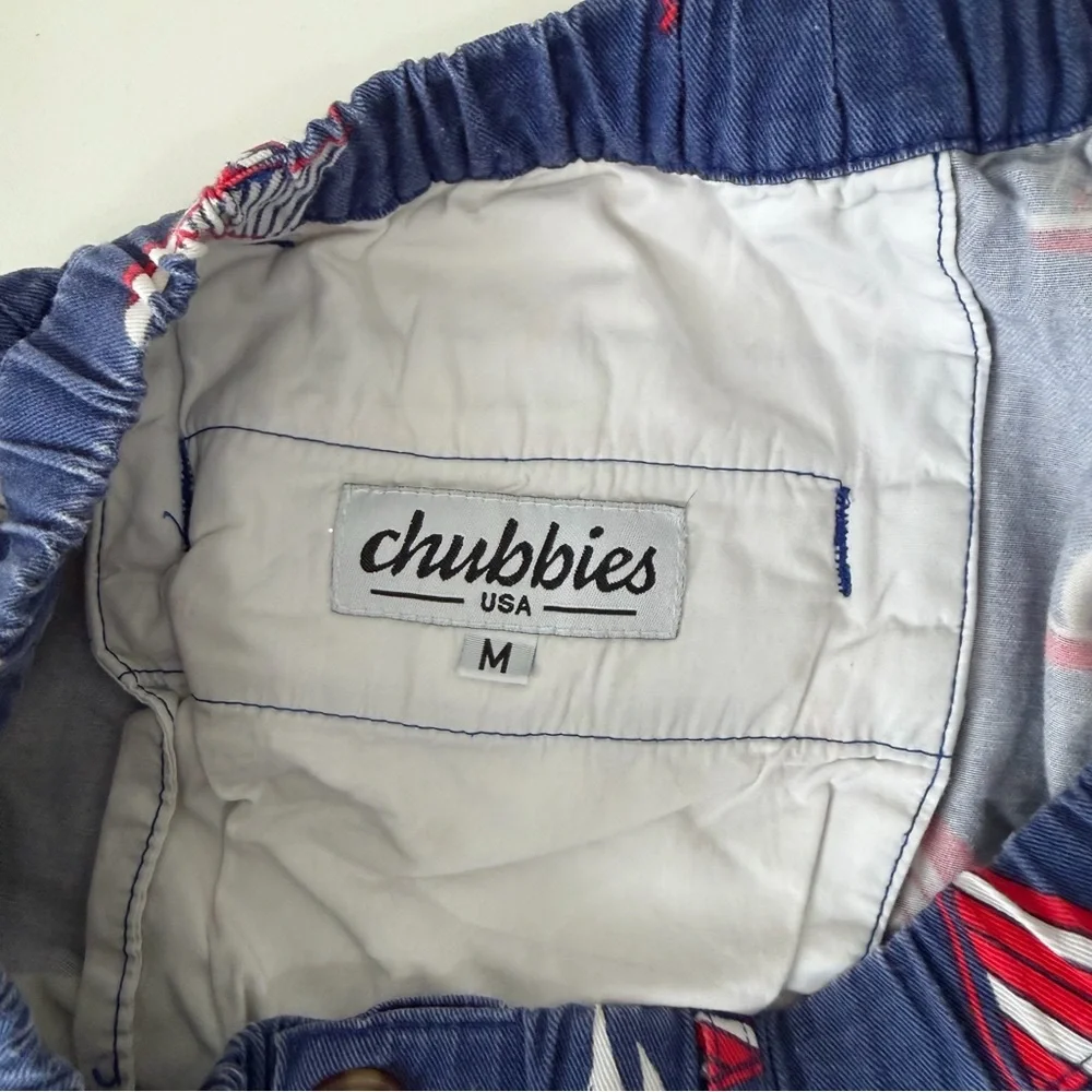 Chubbies USA Sailboats Men’s Shorts Red White Blue 5.5” Size M